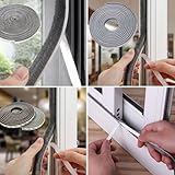 Wanheart 6M Draft Excluder Tape for Doors Windows, 6 m(L) x9 mm(W) x 9mm(T) Insulation Tape Draught Excluder for Door, Air Stopper for Sliding Window- Grey - Image 4