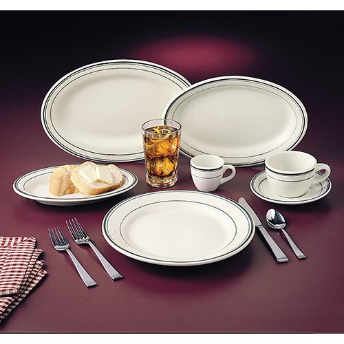 World Tableware VIC31 Green Band Dinnerware Plate, 61/4"Diam. I 3 Dozen