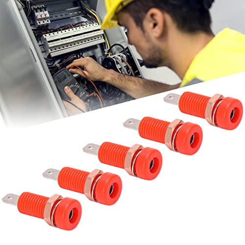 Conectores banana hembra 4mm rojos, pack 10 unidades miniatura 4