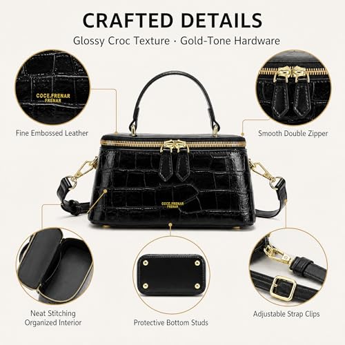 COC.EFRENAR Croc Embossed Shoulder Bag
