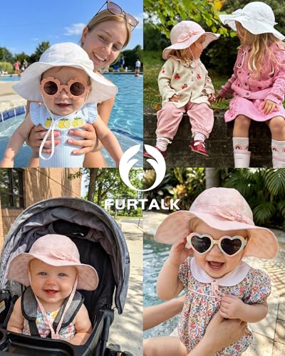 Image of FURTALK Baby Sun Hat Toddler Beach Hats with UPF 50+ Sun Protection Wide Brim Girls Bucket Hat