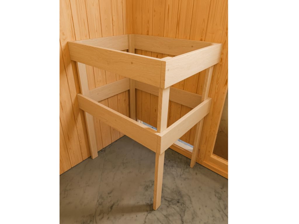 KARIBU Elementsauna Celine 3 Fichte 68 mm, Innensauna für 2 3 Personen, Systembauweise mit bronzierter Ganzglastür, 3 Liegen, Ofenschutzgitter, energiesparend, Ohne Dachkranz, 198 x 121.5 x 73 cm