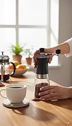 Moedor de Café Manual em Aço Inox – Ajustável, Portátil e Durável | Moagem Fina a Grossa para Café Fresco com Mais Sabor