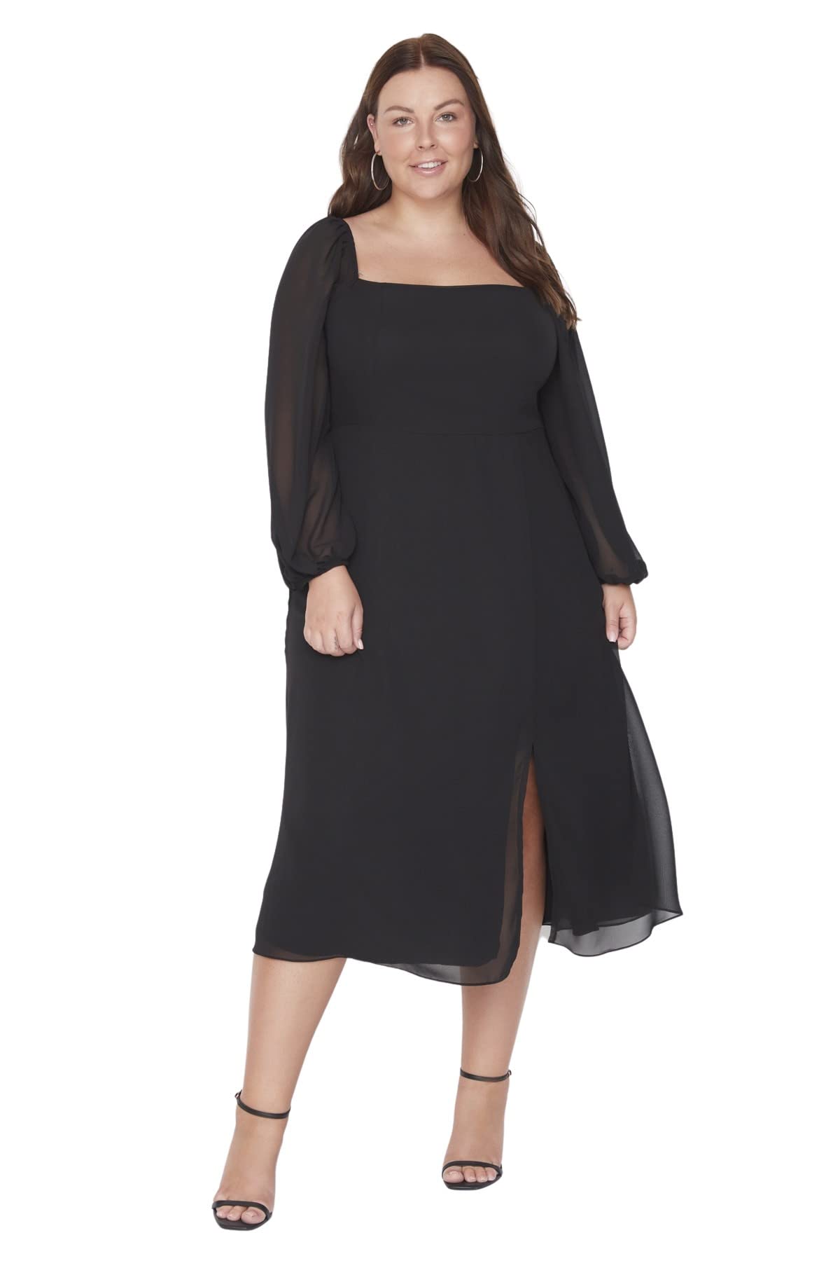 TrendyolPlus Size Dress - Black - A-line