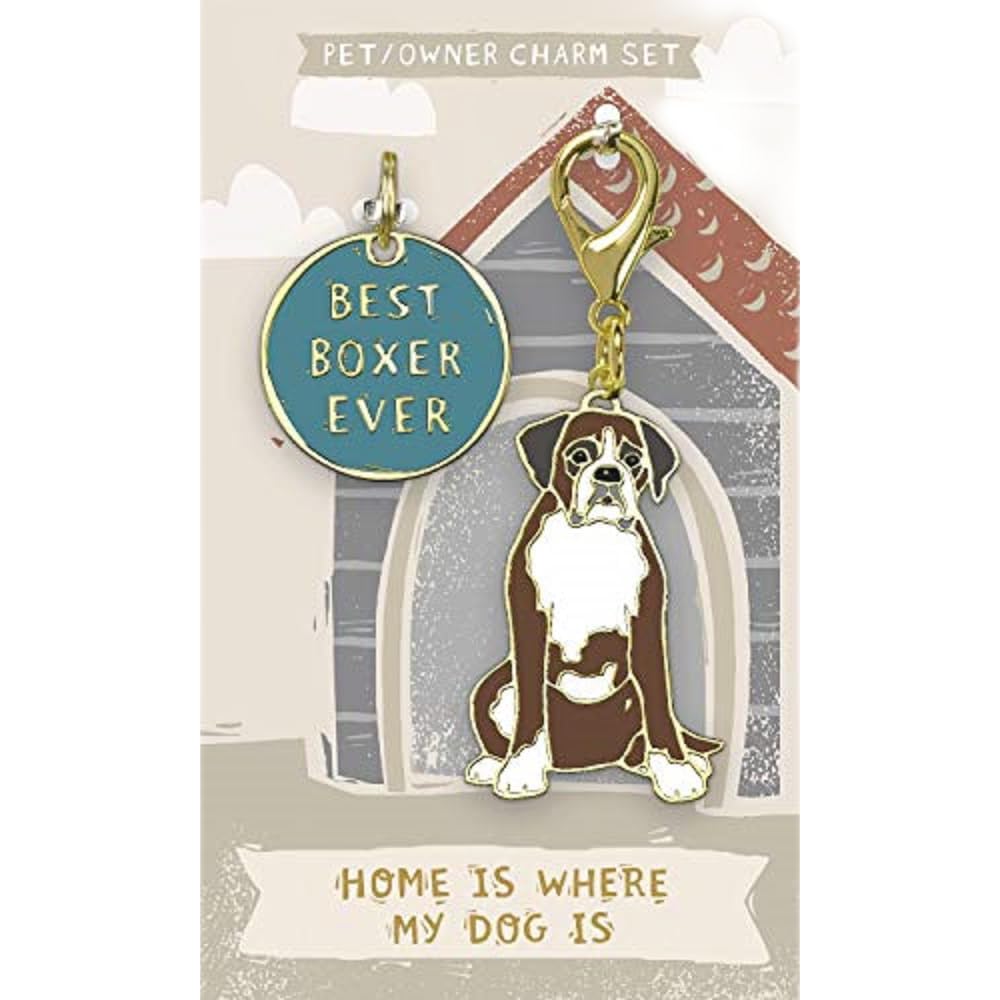 Breloque pour collier pour chien Boxer Primitives by Kathy, le cadeau parfait pour maître