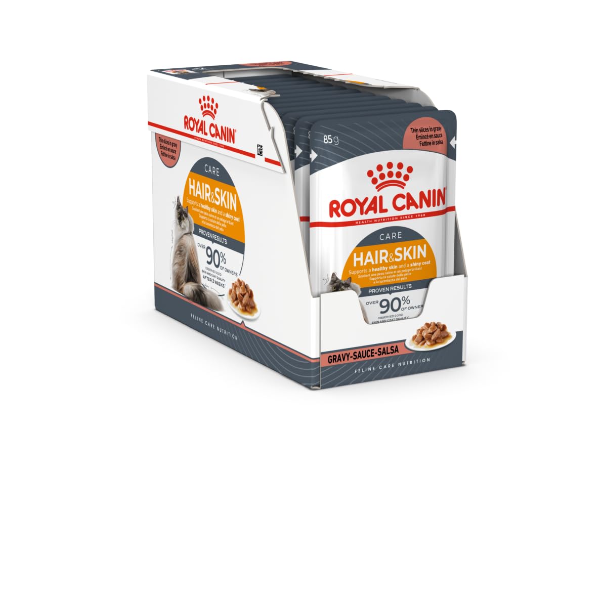 Royal CaninFeline Care Nutrition Hair & Skin in Gravy Adult Wet Cat Food BOX - 12X85G