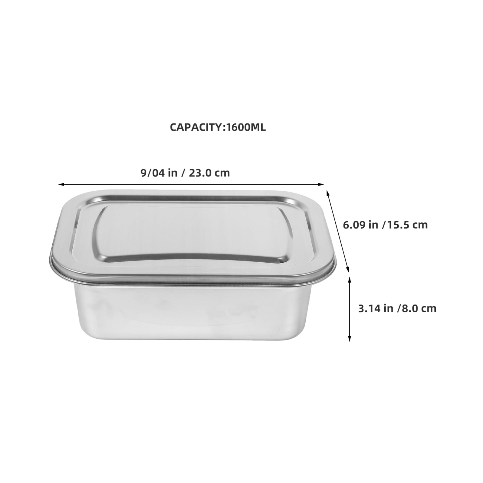 Edelstahl Eiscremebehälter mit Deckel 1600 Ml Luftdichte Gefrierbox für Selbstgemachtes Eis Wiederverwendbarer Lebensmittelbehälter für Kühlschrank und Reise
