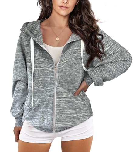 DOUBLJU Womens Full Zip Up Hoodies Long Sleeve Fall Outfits Overs...