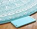 LEEVAN Round Rug 3ft Modern Flannel Microfiber Non-Slip Washable Circular Small Area Rug Study Soft RuggableYoga Carpet Living Room Bedroom Floor Mat,Teal Mandala