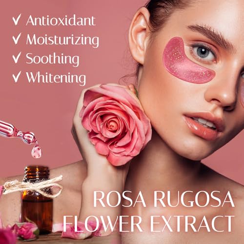 Azally Under Eye Patches For Dark Circles And Puffy Eyes: Collagen Eye Mask For Under Eye Bags And Wrinkles With Hyaluronic Acid Vitamin C & E And Rose Extract- Small Gifts For Women thumb #1