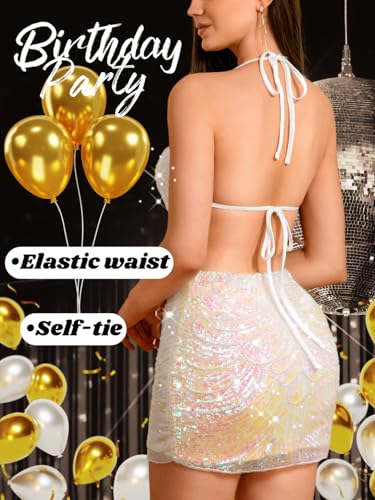 Image of ShawGobow Sequin Dress for Women,Glitter Sparkly Backless Bodycon Mini Dresses,Sexy Concert Outfits Prom Homecoming