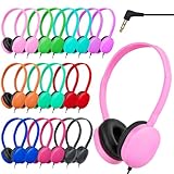 ZXQZYM Classroom Headphones Bulk 30 Pack for School Kids,Wholesale Earphones Class Set of Headphones for Students Children Toddler Teens Adult Multi Color 3.5mm Plug