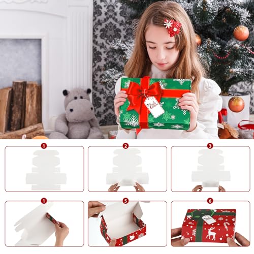 Tenceur 60 Pcs Christmas Gift Box with Lid Christmas Shipping Boxes Cardboard Xmas Holiday Boxes for Cookie Chocolate Dessert Small Business Packaging Mailing Mailers Home Supplies, 6 x 4 x 2 Inches - Image 6