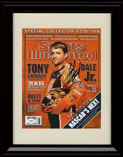 Tony Stewart Framed Print - 8x10 inches, Black and White,