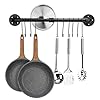 Toplife 23.7 inch Pot Rack, Kitchen Wall Mounted Detachable Pan Lid Utensils Organizer Hanging Rail with 10 Hooks, Black Toplife 23.7 inch Pot Rack, Kitchen Wall Mounted Detachable Pan Lid Utensils Organizer Hanging Rail with 10 Hooks, Black