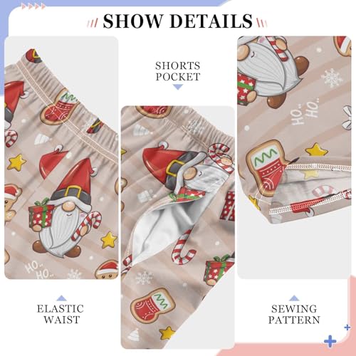 Boys' Pants Christmas Gnomes Santa Claus Long Bottoms Jogger Pants Elastic Waist Trousers with Pockets S-XL4