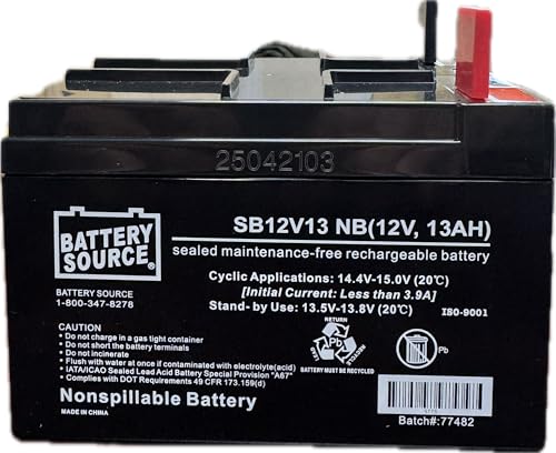 12V 13AH Battery (Nut & Bolt Terminal) SLA AGM VRLA Rechargeable Replacement for Lawn & Garden Ariens and Gravely Mowers