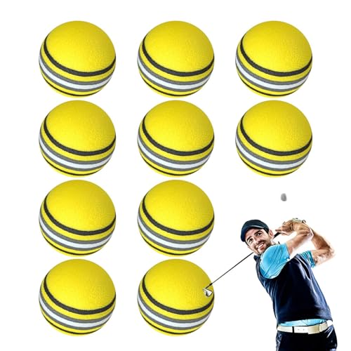 Generico Golfballen om te trainen, 10 elastische golfballen, voor beginners, jonge volwassenen, praktisch