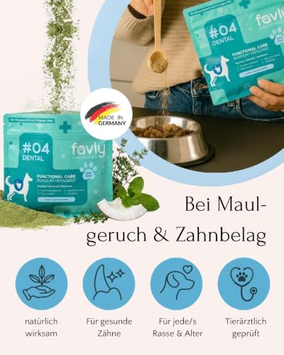 FAVLY DENTAL Zahnpflege Pulver für Hunde 250g gegen Maulgeruch – Ansicht 6