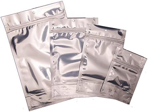 PackFreshUSA: Silver/Clear Stand Up Pouch Bags - Professional Flexible Packaging - Resealable - Seal-Top - Heat-Sealable - Hang Hole - Tear Notch - Small 4 x 6 x 2.5 in - 100 Pack image 3