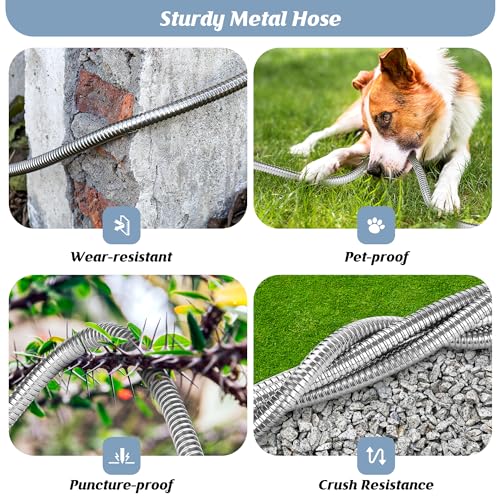 Image of Garden Hose 50FT, Water Hose with 10 Function Nozzle, Garden Hose with Leak-proof Connectors, No-Kink, Lightweight, Puncture-proof,550PSI, Hose for Outdoor, Yard