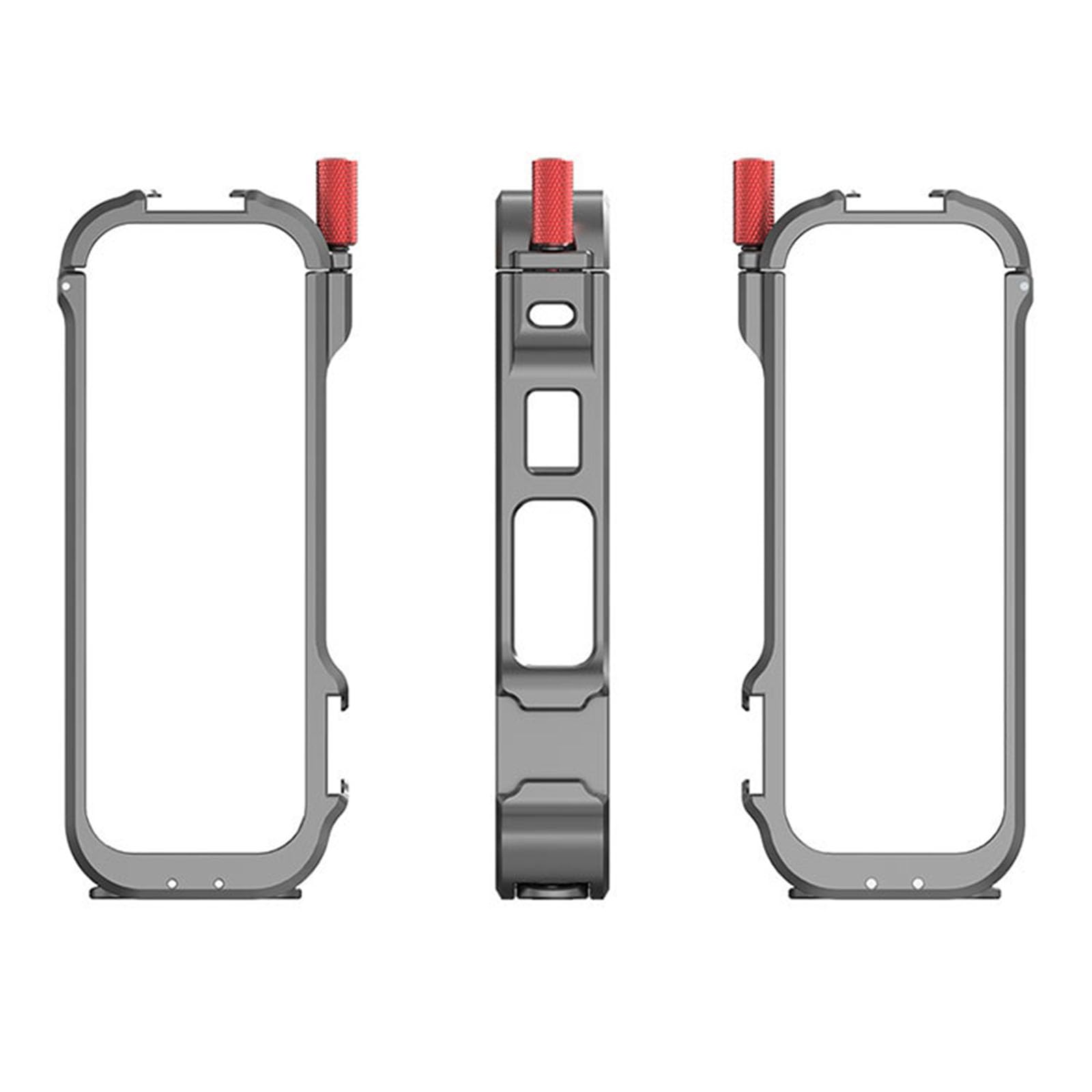 Armazón de aleación de aluminio + cubierta de protección de lente de silicona para Insta360 X4 Cold Shoe Metal Bisel Mount funda protectora para cámara de acción panorámica