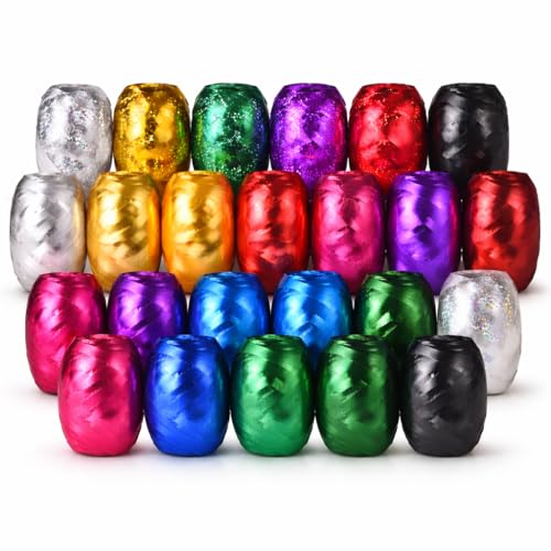 18x ruban cadeau ruban à friser set de 20 mètres par rouleau - rubans cadeaux - pour décorer & emballer les cadeaux - Noël