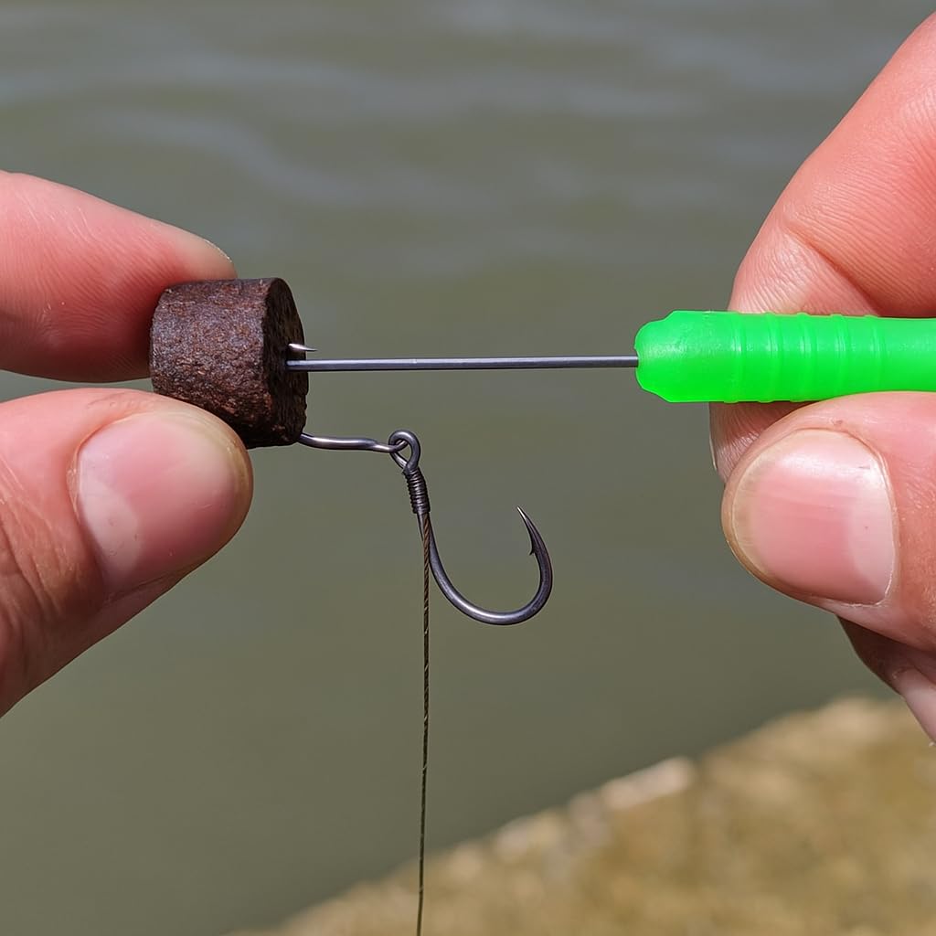 3 sztuk/zestaw karpia wędkarskie przypony do włosów Boilie Rig 1PC igła hakowa, 1 szt igła podłużna, 1 szt igła wiertarska ręcznie robione przypony karpiowe