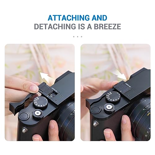 Image of JJC Metal Thumb Grip Hot Shoe Thumb Rest for Leica Q3 43 Q3 Q2 Camera,Black | for Stable and Safe Hand Hold, with Anti-Scratch Silicone Pad, Not Affect The Use of Camera Buttons