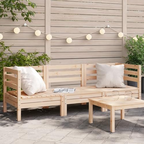 Xichuzi Sofá de jardín de 3 plazas Madera Maciza de Pino, Sofa Jardin Exterior, Sofa Jardin Terraza, Sofas De Terraza, Muebles Jardin Exterior   838026