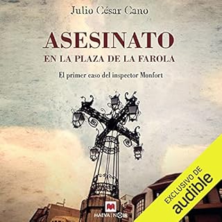 Diseño de la portada del título Asesinato en la plaza de la farola - El primer caso del inspector Monfort