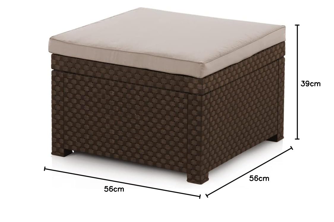SP Berner Shaf - Diva | Puff Exterior para Muebles de Jardin - Taburete Bajo de Jardin | Fabricado en España con Materiales Reciclados - Color Wengué