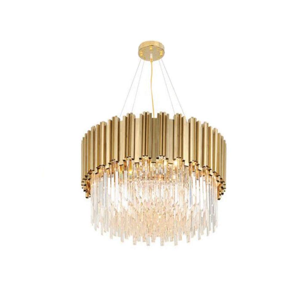 Luminaire suspendu doré en cristal K9 pour moderniser un salon sombre