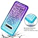 Coolden Case for Galaxy S10 Plus Cases Protective Glitter Case for Women Girls Bling Sparkle Quicksand Heavy Duty Cover Hard Shell Shockproof TPU Case for Samsung Galaxy S10 Plus S10+, Aqua Purple