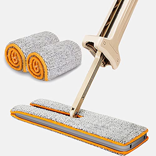 bodenwischer Set,Magic mop,putzset,Wischmopp,Minimopp,Selbstauswringender Doppelseitiger Flachmopp Komfortabler Griff Mop Bodenreinigungswerkzeug Für Wohnzimmer Küche Nicht Hand Teleskop Cover