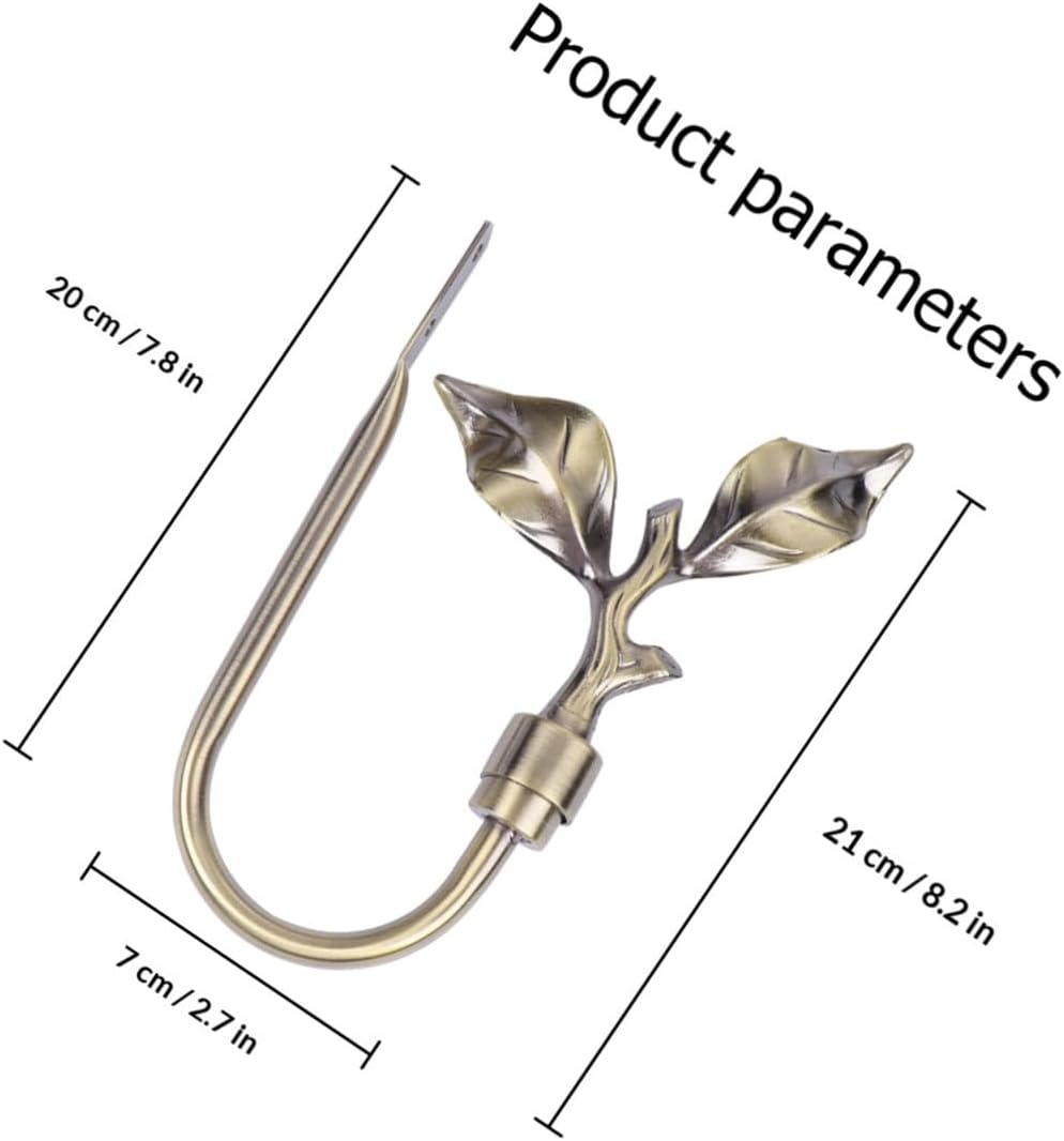 Curtain Tiebacks and Wall Hooks Decorative Window Tiebacks with Buckle Design Vintage Leaf Pattern for Home Décor and Drapery Holdbacks