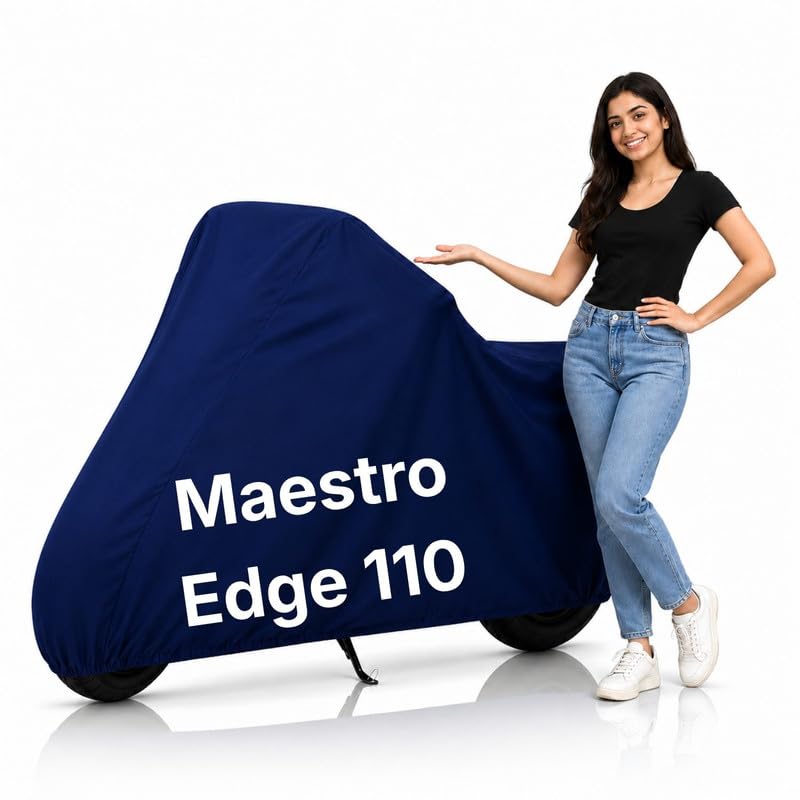 Image of Ultra-Protect Scooty Body Cover for Maestro Edge 110 Cover| 100% Waterproof, Dustproof & Scratch Resistant | Heavy Duty Two Wheeler Covers with UV Protection, Heat Resistant | All Weather (Blue)