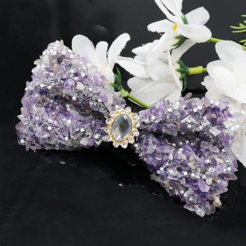 Image of Mens Rhinestone Bow Tie Pre-Tied Bow Ties for Men Adjustable Sparkle Sequin Bowtie Party Wedding