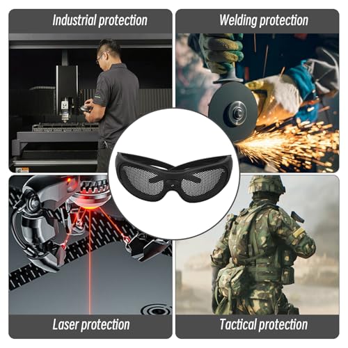 Gafas de seguridad de malla con orificios para oídos protectoras 3