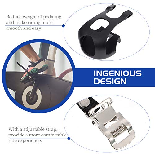 BESPORTBLE Pedais da Bicicleta Com Clips Dedo Do Pé Gaiola E Tiras De Fitness Exercício Spin Bike Pe