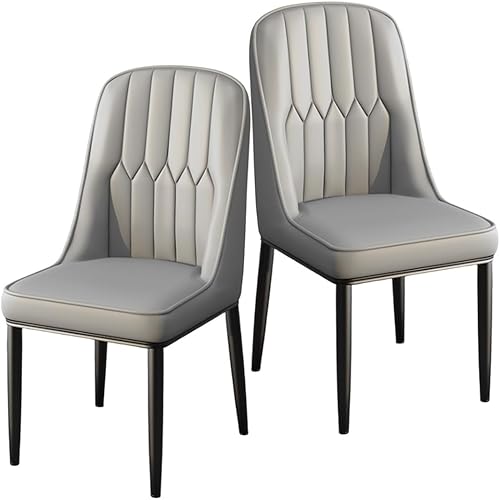 Miniatura 12 de YVYKFZD Dining Chairs Set of 2/4, Kitchen Chairs with Back and Metal Legs, PU Leather Dining Room Chair, Armless Comfy Side Chair, for Living Room,