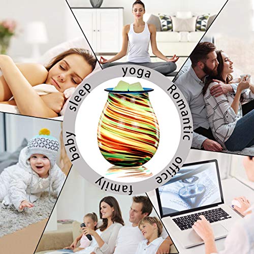 EQUSUPRO Glass Wax Melt Warmer Electric Incense Wax Tart Burner Fragrance Night Light Aroma Decorative for Home Office Bedroom Living Room Gifts