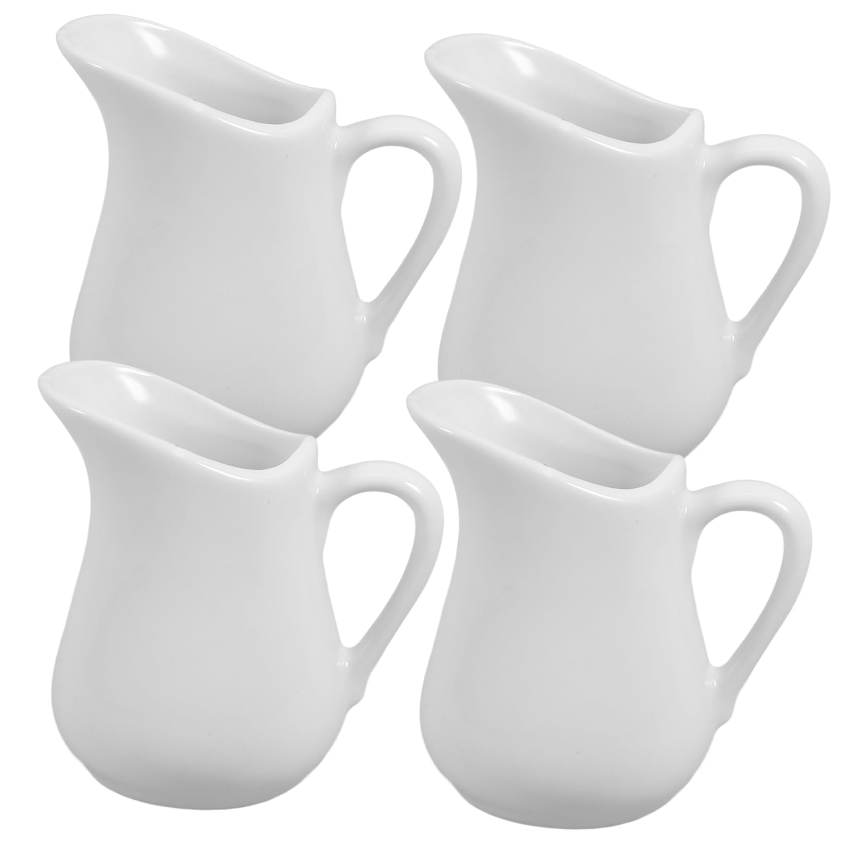 HOLIDYOYO 4pcs Ceramic Milk Jug White Creamer with Handle Cow Pitcher Coffee Creamer Pitcher Creamer Dispenser Milk Frother Cup Flavored Creamer Pitcher Small Creamer Pitcher Syrup Ceramics