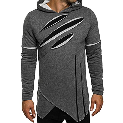 Switchali Sudaderas Hombre con Capucha Baratas 2017 Casual Ropa Hombre Oferta Invierno otoño Hombre Manga Larga de Sudadera Outwear la Capa de la Chaqueta para Hombre (Large, Gris) Cover