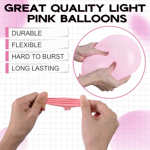 Image of Light Pink Balloons 5inch Small Baby Pale Pink Balloon 60pcs Mini Round Pastel Latex Balloon for Arch Garland Retro Boho Girls Birthday Party Decoration Wedding Baby Bridal Shower Bachelorette