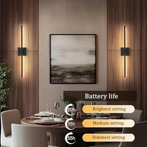 Iluminación para pasillo sin taladrar con aplique de pared LED recargable negro 3