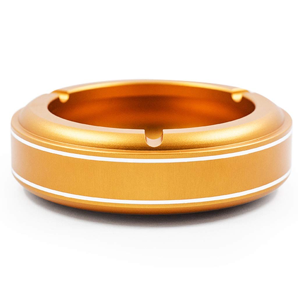 Cendrier doré design idéal pour table basse de salon moderne
