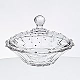 Gewicht: ca. 834 g CRISTALICA Dose Konfektdose Bonbondose Diamonds Transparent mit Funkelnden Steinchen Besetzt Kristallglas D 21 cm