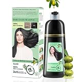 LEORX 500ml Herbal Hair Dying Shampoo 10-Min Natural plant hair colorants Unisex Ammonia Free 3-in-1