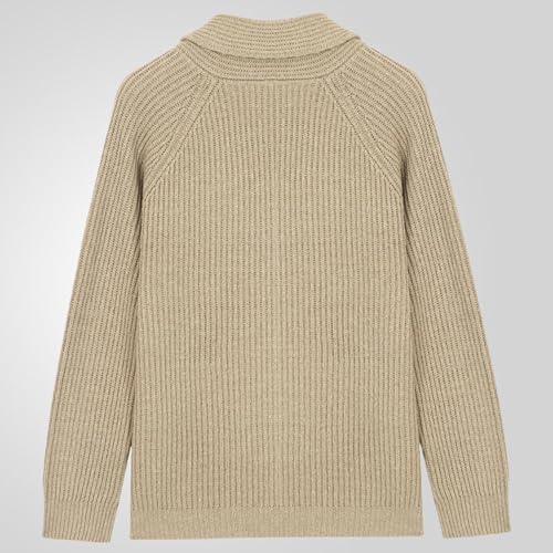 Cambkatl Men's Shawl Collar Cardigan Sweaters, Button Down V Neck Casual Long Sleeve Knitted Cozy Outerwear Tops3